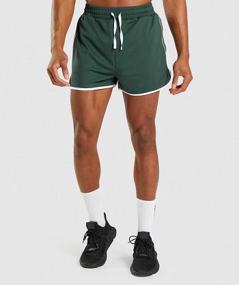 Pánské Šortky Gymshark Recess 3" Zelene Bílé | CZ 2895MQZ